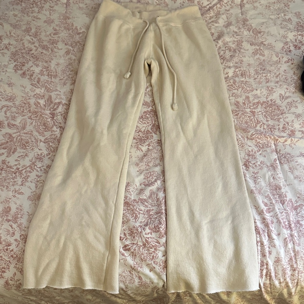 Brandy Melville Cream Textured Pants